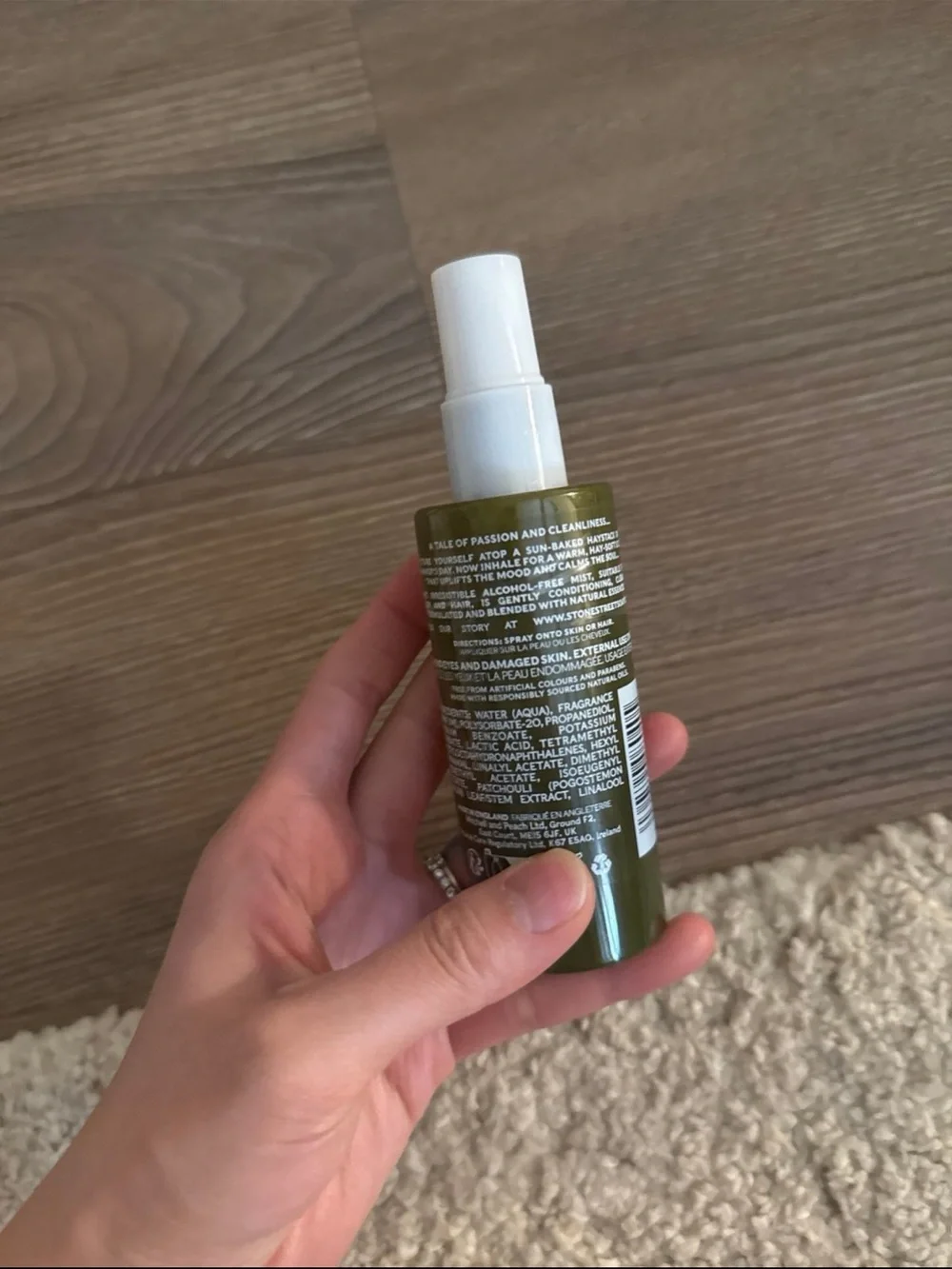New STONE STREET SOAPHOUSE Hay Ho! Wholesome Body Mist